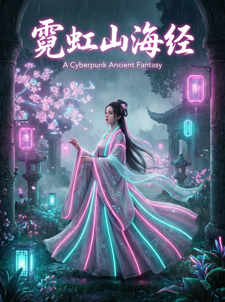黄色仓库 地址入口 古风奇缘短剧 - 霓虹山海经海报
